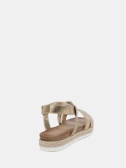 Novo Gold Standard Fit Tamara Elastic Cross Front Espadrille Flat Sandals - Image 4 of 6