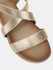 Novo Gold Standard Fit Tamara Elastic Cross Front Espadrille Flat Sandals - Image 5 of 6