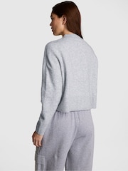 Victoria's Secret Pink Medium Heather Grey Cropped V-Neck Cardigan - Image 2 of 2