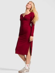 Victoria's Secret Pink Red Lacquer Ribbed Midi Dress - Image 1 of 2
