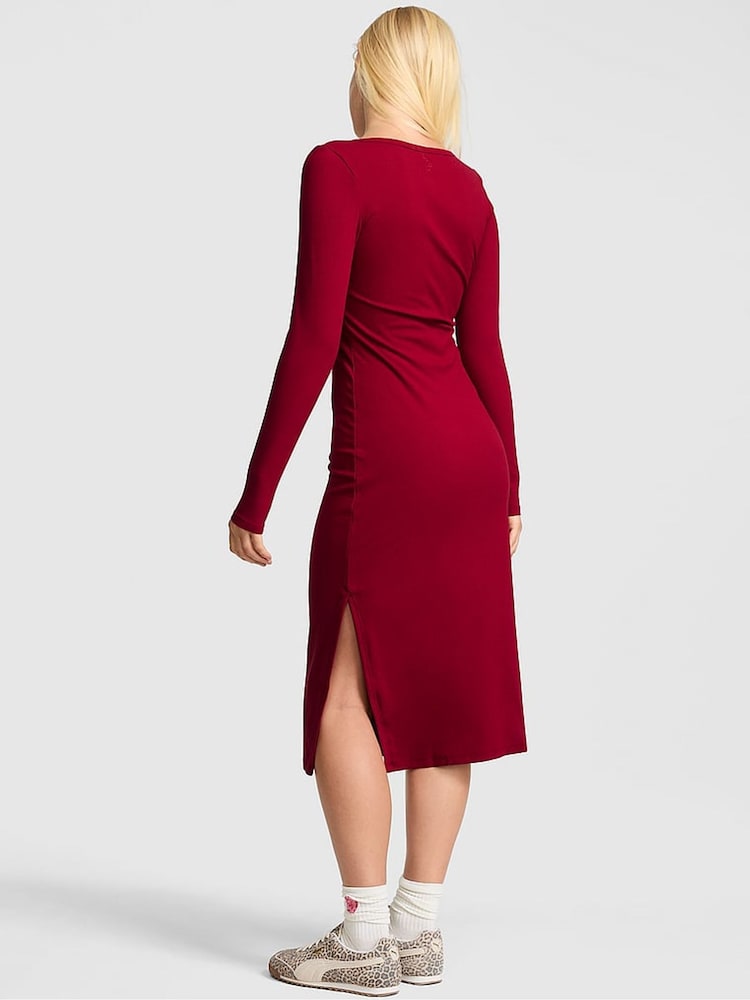 Victoria's Secret Pink Red Lacquer Ribbed Midi Dress - Image 2 of 2