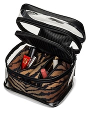 Victoria's Secret Brown Tiger Stripe 4 Piece Makeup Bag - Image 3 of 3