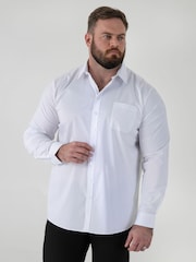 ホワイト - D 555 Oliver アルティメットシミ防止加工ノンアイロンストレッチシャツ - 画像 1 / 9