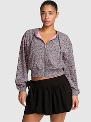 Victoria's Secret Pink Twilight Grey Leopard Woven Hooded Jacket - Image 1 of 2