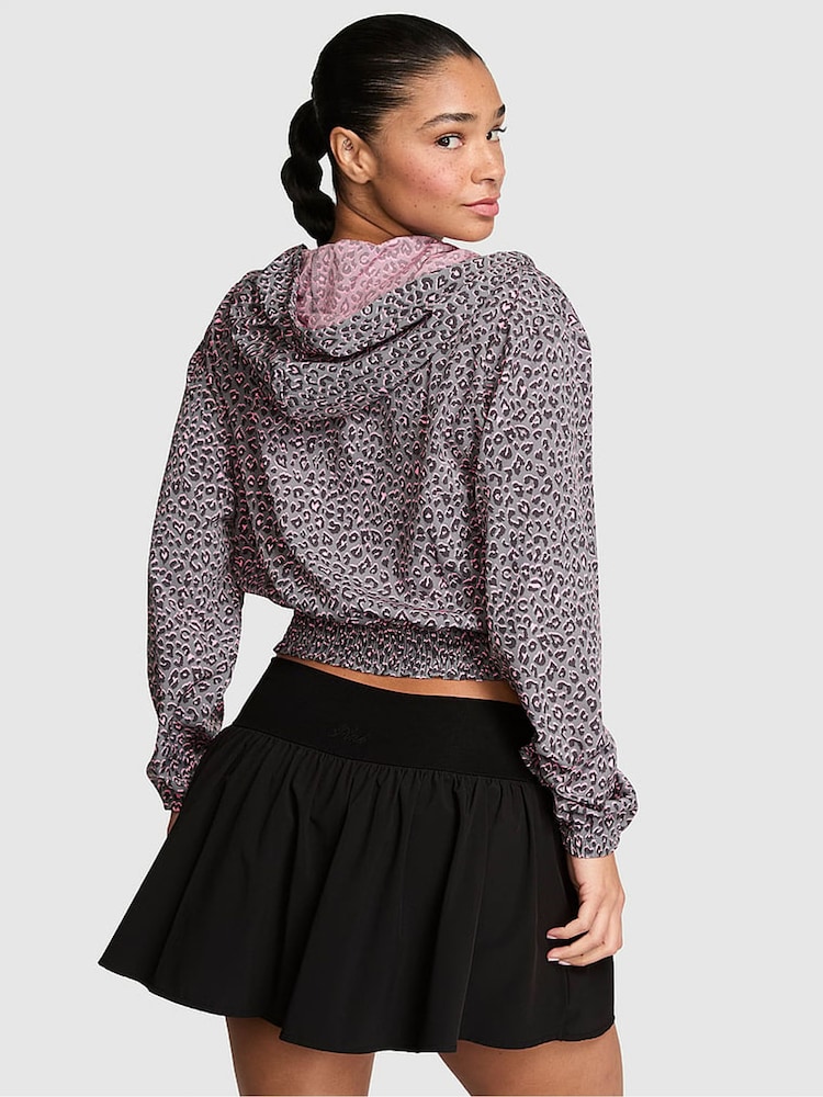 Victoria's Secret Pink Twilight Grey Leopard Woven Hooded Jacket - Image 2 of 2 Victoria's Secret Pink Twilight Grey Leopard Woven Hooded Jacket - Image 2 of 2