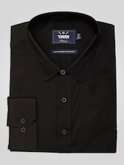 ブラック - D 555 Oliver アルティメットシミ防止加工ノンアイロンストレッチシャツ - 画像 8 / 9