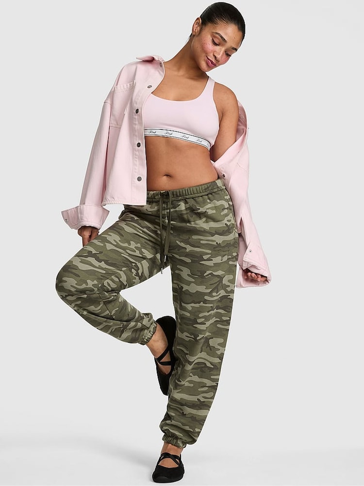 Victoria's Secret PINK Green Camo Cuffed Fleece Joggers - Image 1 of 3 Victoria's Secret PINK Green Camo Cuffed Fleece Joggers - Image 1 of 3