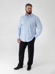 ブルー - D 555 Oliver アルティメットシミ防止加工ノンアイロンストレッチシャツ - 画像 2 / 9