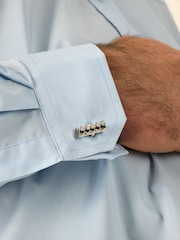 ブルー - D 555 Oliver アルティメットシミ防止加工ノンアイロンストレッチシャツ - 画像 5 / 9