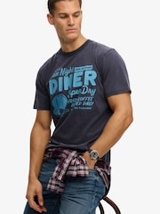 Superdry Blue Local Business Loose T-Shirt - Image 3 of 7