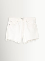 AGOLDE White Parker Long Distressed Denim Shorts - Image 10 of 10