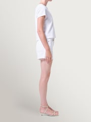 AGOLDE White Parker Long Distressed Denim Shorts - Image 5 of 10