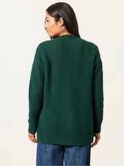 FatFace Lou Jade Green Longline Knitted Cardigan - Image 2 of 5