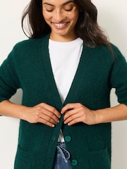 FatFace Lou Jade Green Longline Knitted Cardigan - Image 3 of 5