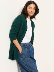 FatFace Lou Jade Green Longline Knitted Cardigan - Image 4 of 5