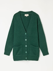 FatFace Lou Jade Green Longline Knitted Cardigan - Image 5 of 5