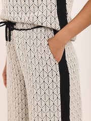 Mint Velvet Black Jacquard Wide Trousers - Image 4 of 8