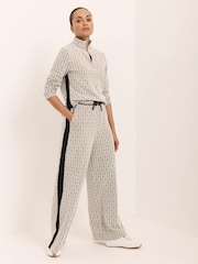 Mint Velvet Black Jacquard Wide Trousers - Image 6 of 8