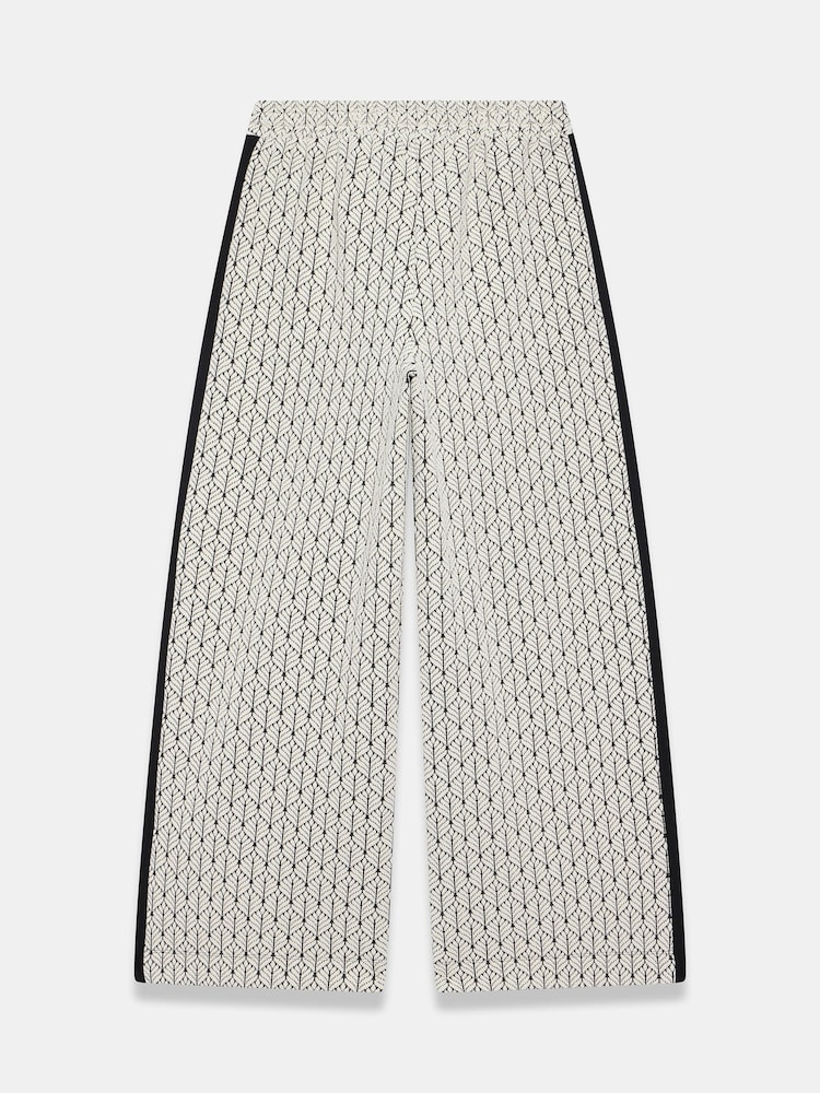 Mint Velvet Black Jacquard Wide Trousers - Image 8 of 8 Mint Velvet Black Jacquard Wide Trousers - Image 8 of 8