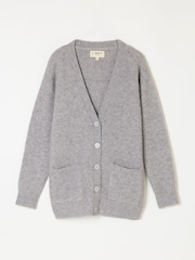 FatFace Lou Mid Grey Longline Knitted Cardigan - Image 6 of 6