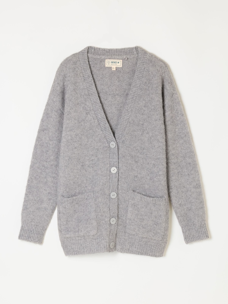 FatFace Lou Mid Grey Longline Knitted Cardigan - Image 6 of 6 FatFace Lou Mid Grey Longline Knitted Cardigan - Image 6 of 6