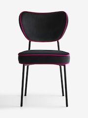 Rockett St George Set of 2 Charcoal Grey Signature Velvet Perfect Dining Chairs - Image 5 of 8