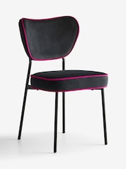Rockett St George Set of 2 Charcoal Grey Signature Velvet Perfect Dining Chairs - Image 6 of 8