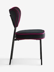 Rockett St George Set of 2 Charcoal Grey Signature Velvet Perfect Dining Chairs - Image 7 of 8