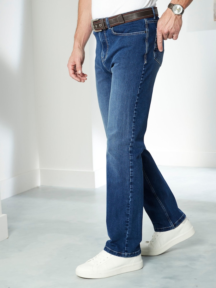 Cotton Traders Blue Ultimate Comfort 4-Way Stretch Straight Fit Jeans - Image 2 of 2