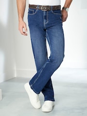 Cotton Traders Blue Ultimate Comfort 4-Way Stretch Straight Fit Jeans - Image 1 of 2