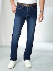 Cotton Traders Blue Ultimate Comfort 4-Way Stretch Straight Fit Jeans - Image 1 of 3