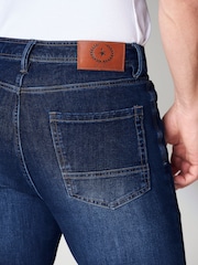 Cotton Traders Dark Blue Ultimate Comfort 4-Way Stretch Slim Fit Jeans - Image 5 of 5