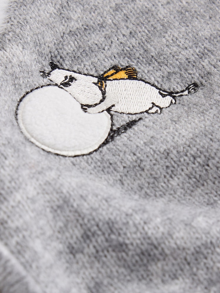 Cath Kidston Grey Moomins Faux Fur Collar Cardigan - Image 2 of 3