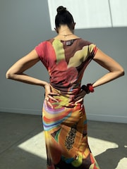 Never Fully Dressed Orange Rio Mesh Dress - Image 2 of 5