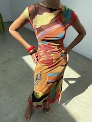 Never Fully Dressed Orange Rio Mesh Dress - Image 5 of 5