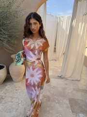 Never Fully Dressed Pink Soleil Luna Mesh Dress - Image 4 of 5