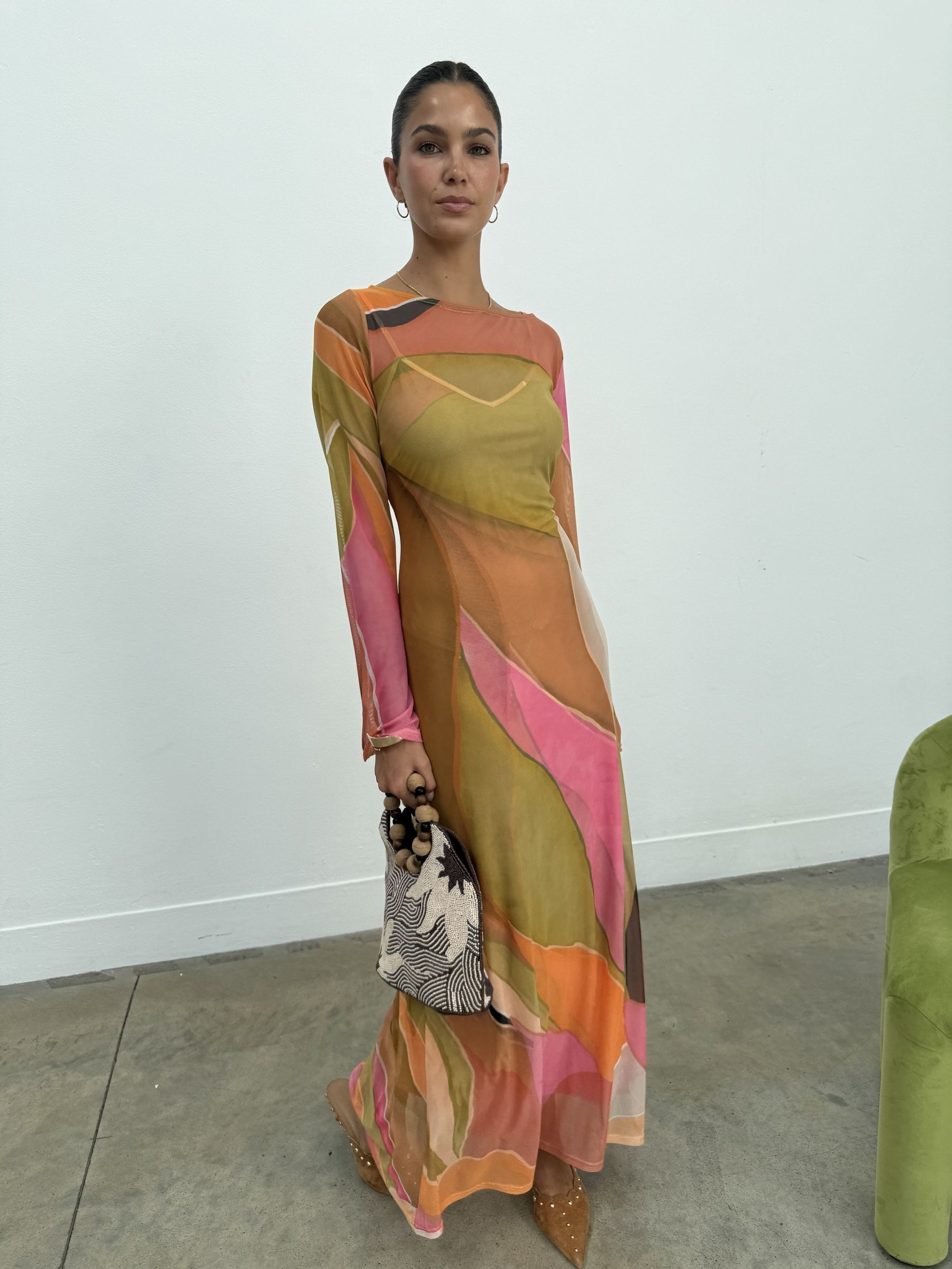 Buy Never Fully Dressed Green Aria Mesh Dress from Next Oman