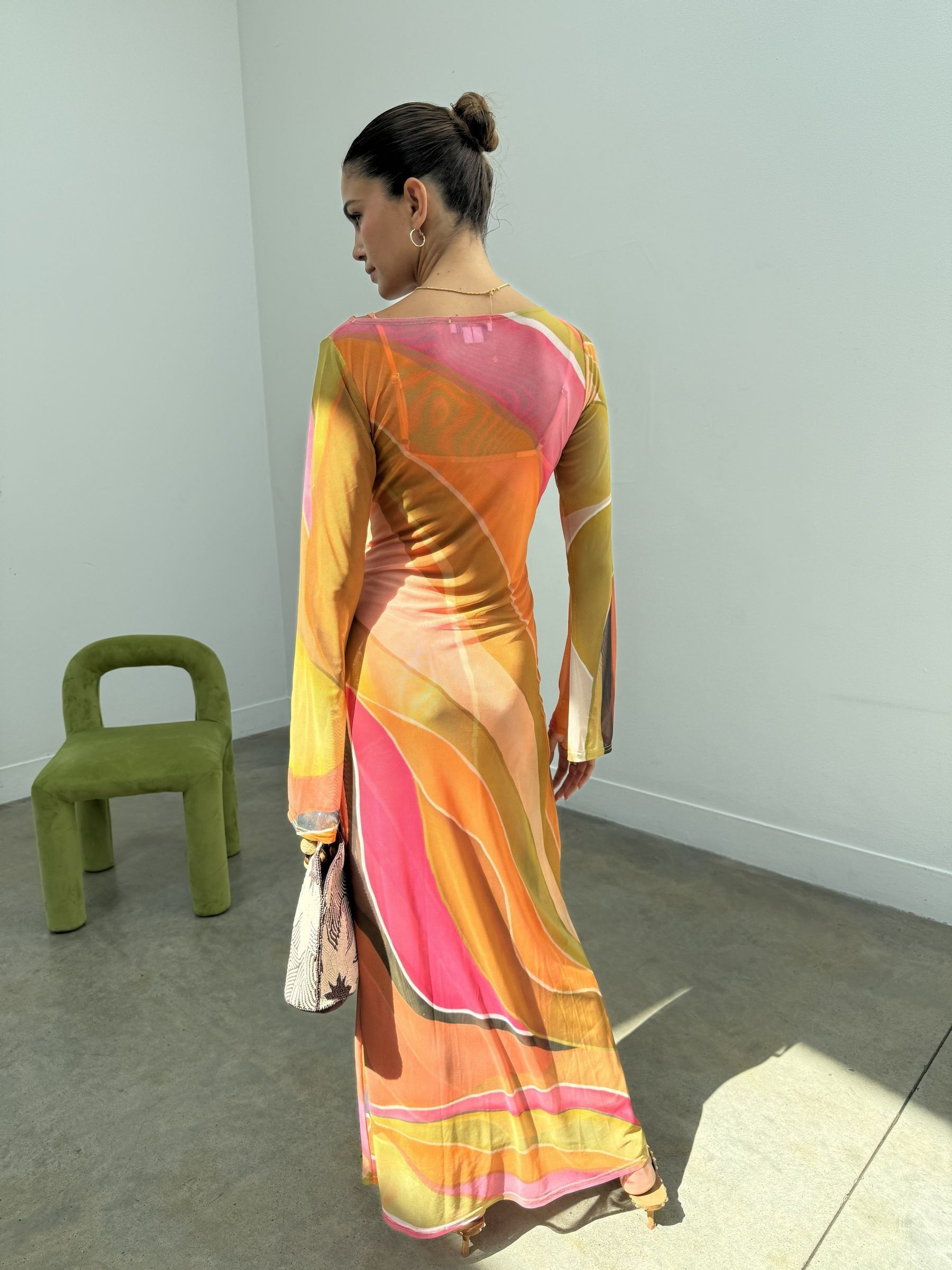 Buy Never Fully Dressed Green Aria Mesh Dress from Next Oman