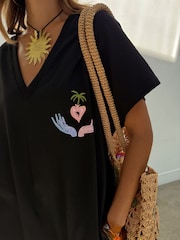 Never Fully Dressed Black Celestial T-Shirt Dress - Image 4 of 5