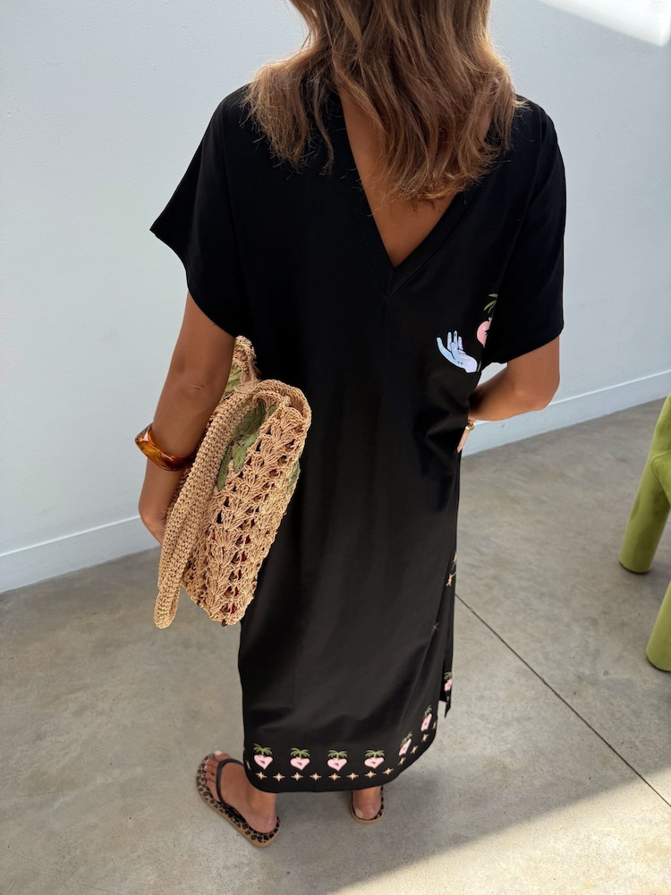 Never Fully Dressed Black Celestial T-Shirt Dress - Image 5 of 5