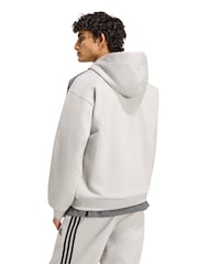 Ljus Grå - adidas Essentials 3-Stripes Fleece Full-Zip Hoodie - Bild 2 av 6