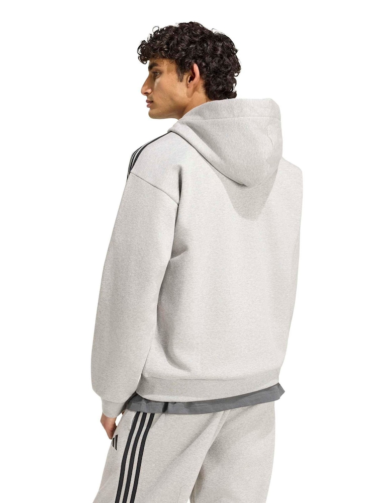 Ljus Grå - adidas Essentials 3-Stripes Fleece Full-Zip Hoodie - Bild 2 av 6
