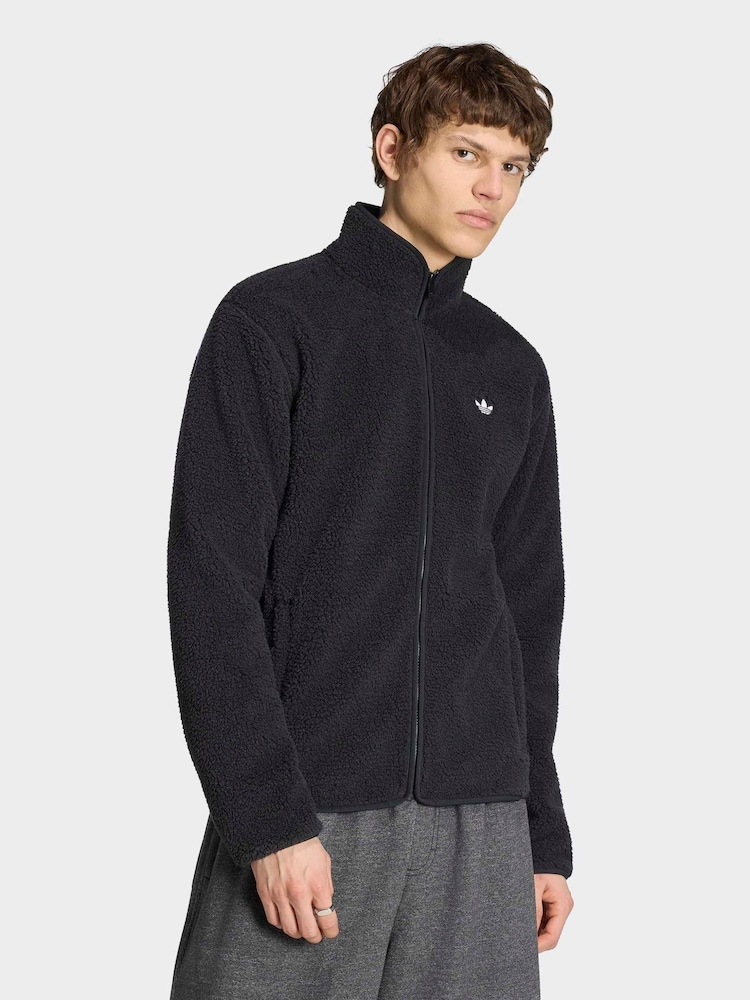 adidas Originals Black Trefoil Essentials Teddy Fleece - Image 1 of 6 adidas Originals Black Trefoil Essentials Teddy Fleece - Image 1 of 6