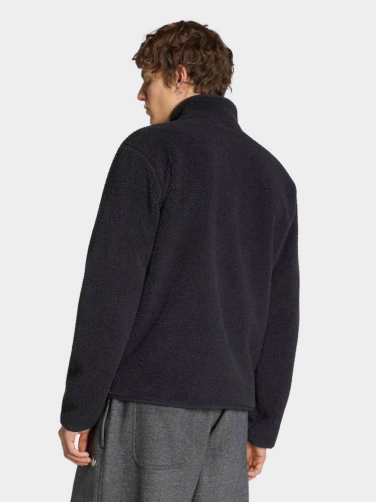 adidas Originals Black Trefoil Essentials Teddy Fleece - Image 2 of 6 adidas Originals Black Trefoil Essentials Teddy Fleece - Image 2 of 6
