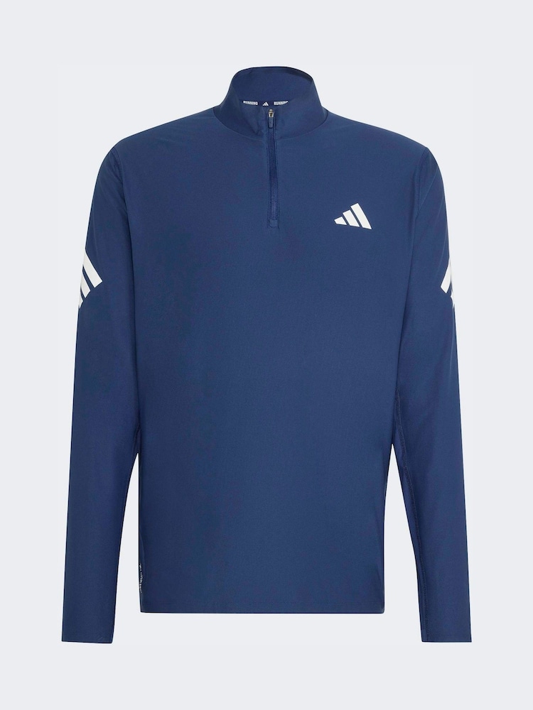 adidas Blue Adi365 Running Iconic Half Zip Hoodie - Image 1 of 1