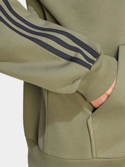 Grön - adidas Essentials 3-Stripes Fleece Full-Zip Hoodie - Bild 5 av 6