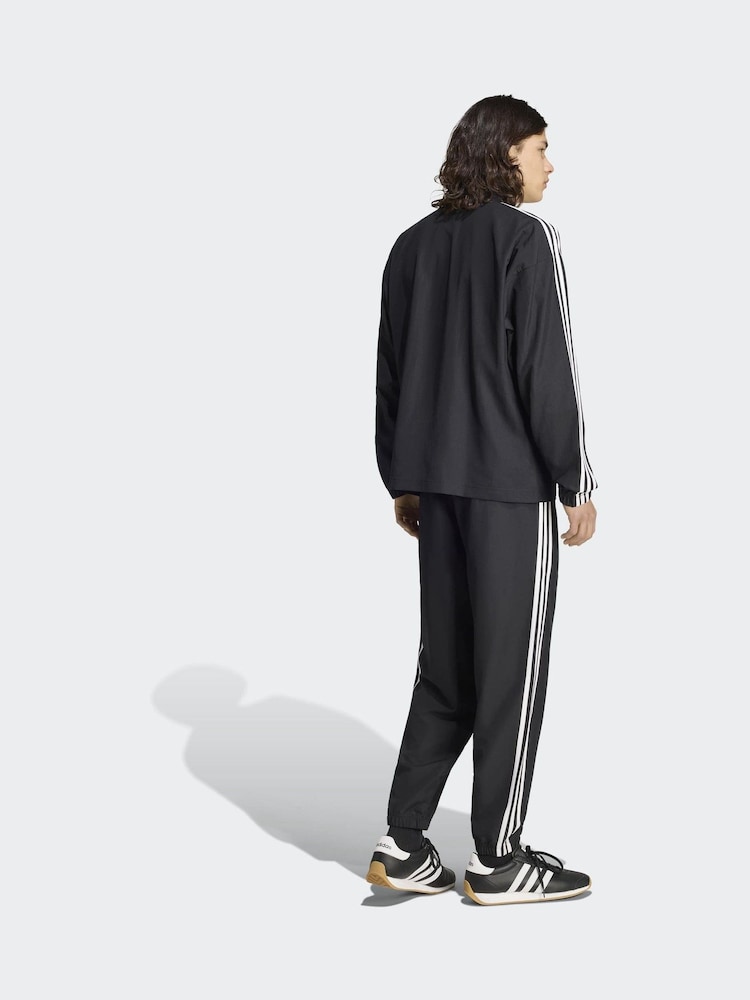 Svart - adidas 3-Stripes Vevd Joggedress - Bilde 2 av 5