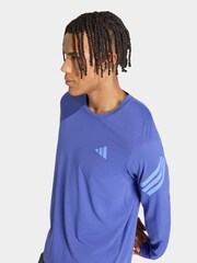 כחול  - adidas חולצת טי עם שרוולים ארוכים, דגם Adi365 Iconic/// Running - תמונה 5 מתוך 6