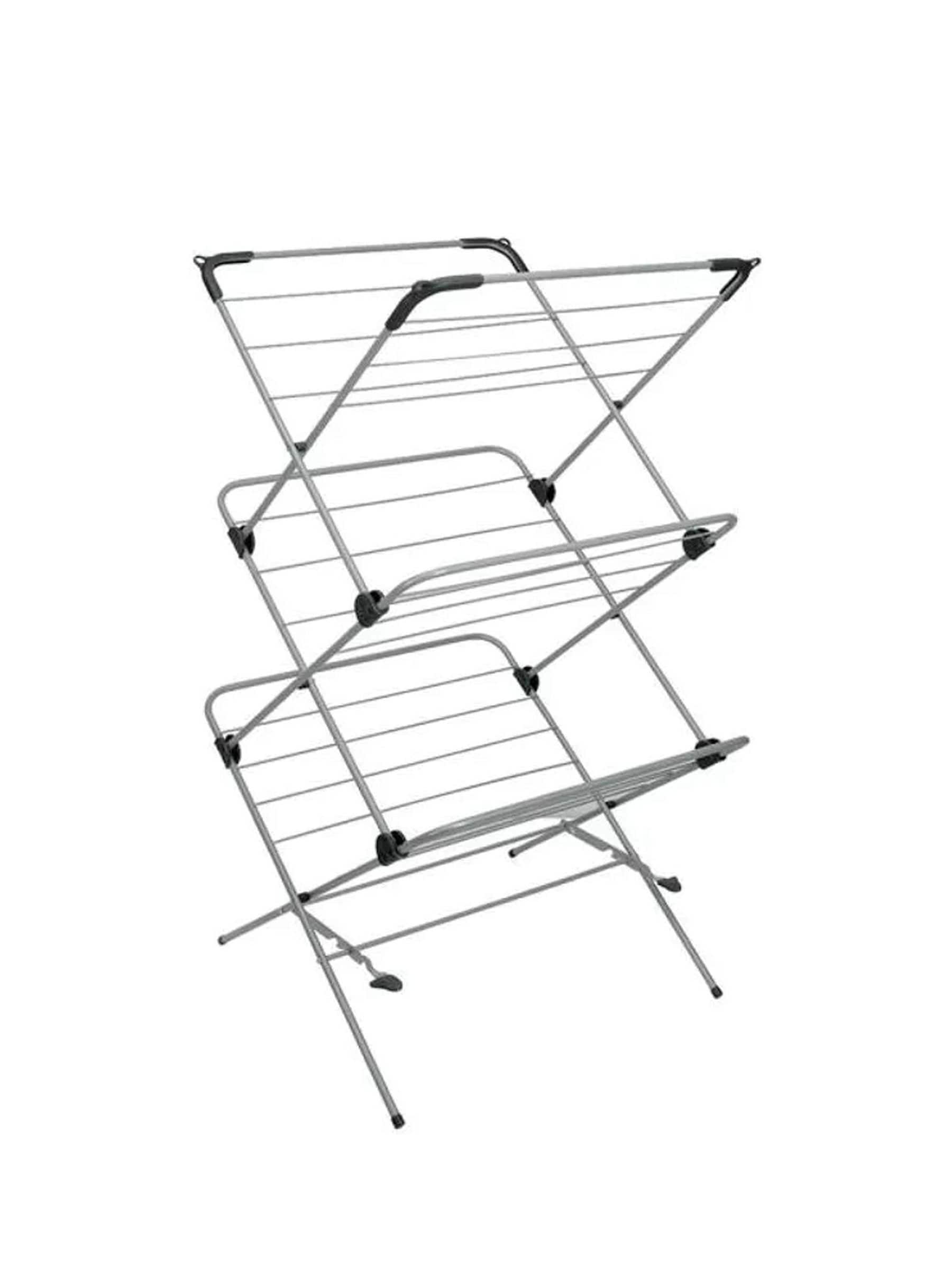 Metaltex Concerto Clothes Dryer - 3-Tier Concertina Clothes Drying Rack, Space Saving Compact & Foldable - 15m Laundry Capacity, Floor Mount, Durable Coated Steel, Rust Resistant - 48x63x137cm, Silver - Image 3