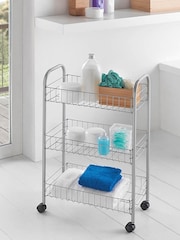 metaltex Silver Lugano Storage Rolling Cart - Image 2 of 5